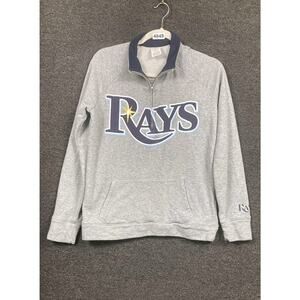 Tampa Bay Rays Sweatshirt Womens Medium Gray MLB Baseball Quarter Zip Pullover